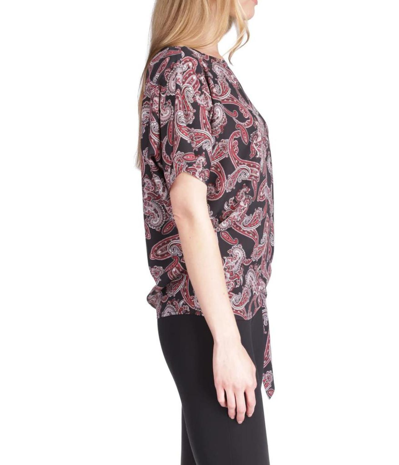 Pop French Paisley Tie Top