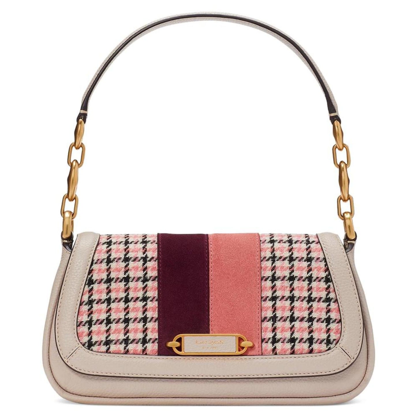 Gramercy Racing Stripe Plaid Twill Fabric Small Flap Shoulder Bag