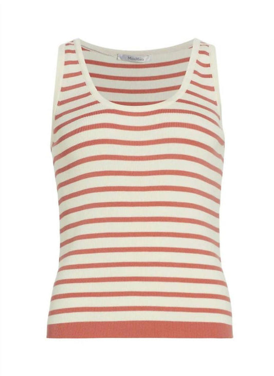 Show Cotton Striped Top In Peach