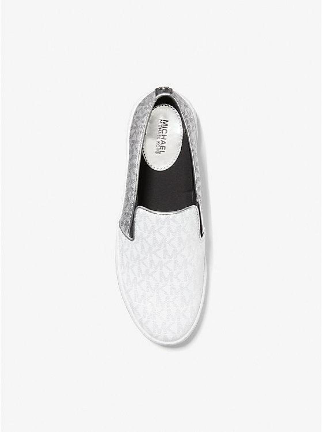 Keaton Color-Blocked Metallic Signature Logo Slip-On Sneaker