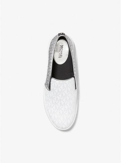 Keaton Color-Blocked Metallic Signature Logo Slip-On Sneaker