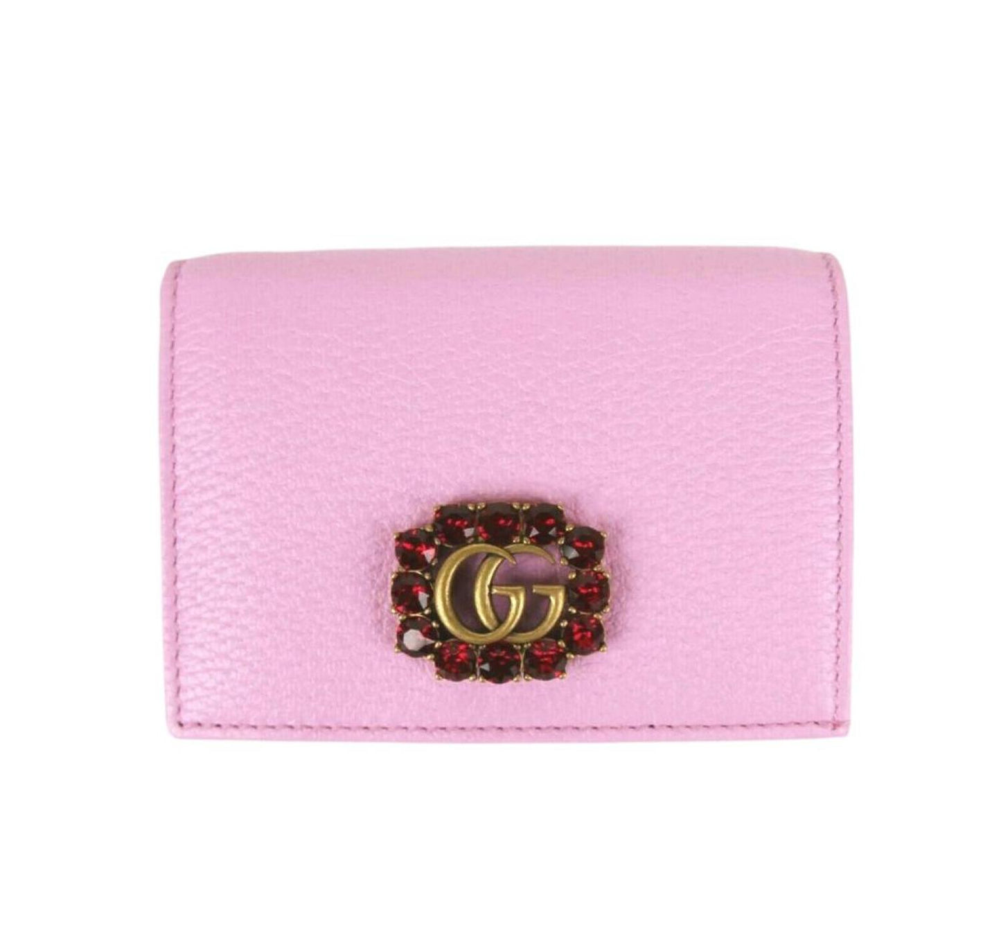 Gucci Women'succi Marmont Women's Leather Wallet w/Crystal Double Women's G