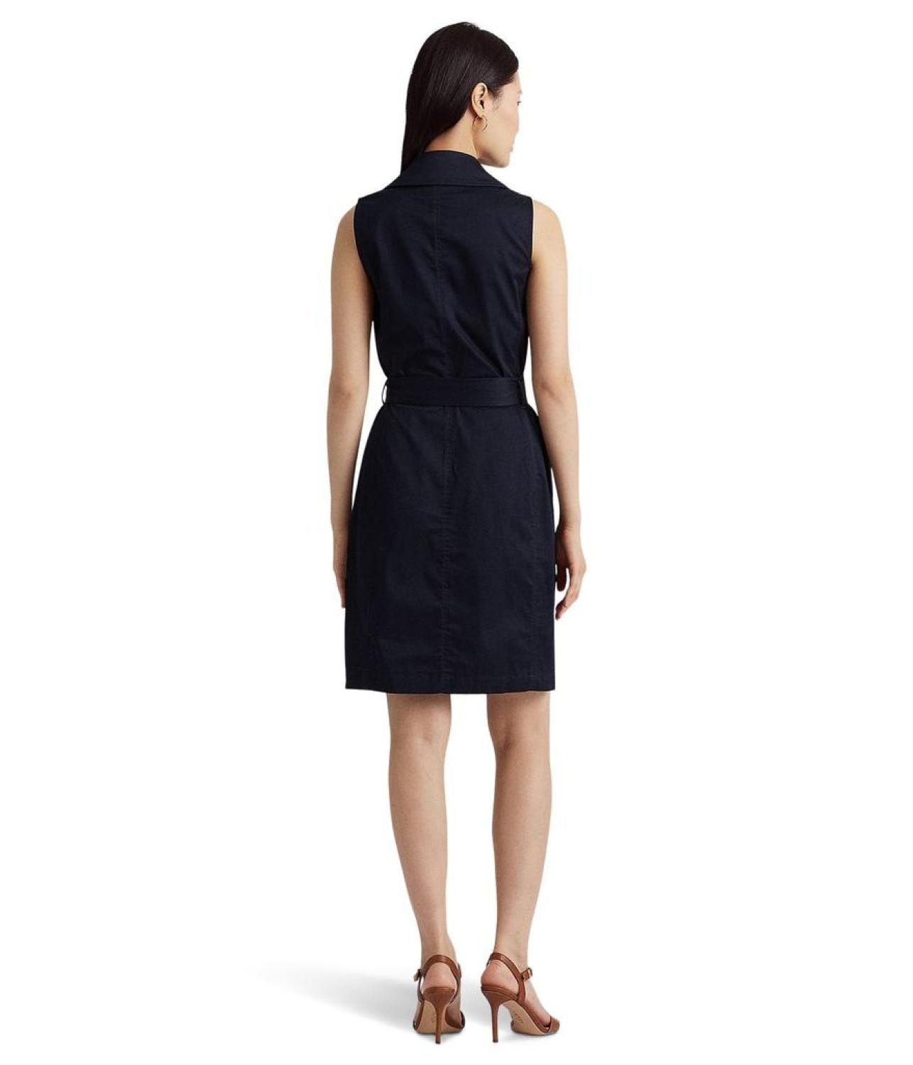 Micro-Sanded Twill Sleeveless Dress