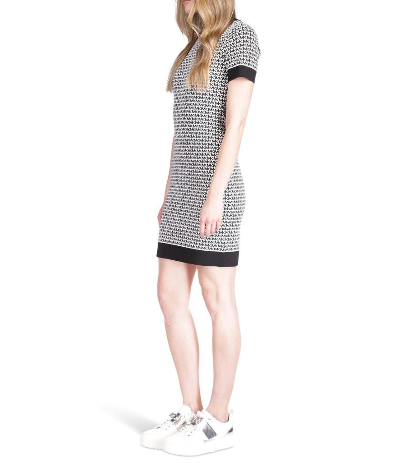 Petite Block Mini Short Sleeve Dress