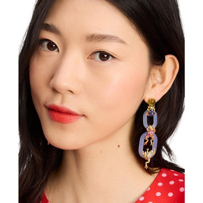 Gold-Tone Take The Leap Linear Earrings