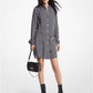 Striped Georgette Belted Shirtdress