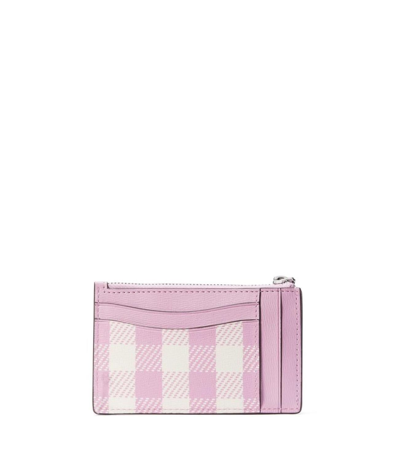 Morgan Gingham Field Printed Pvccoin Card Case Wristlet