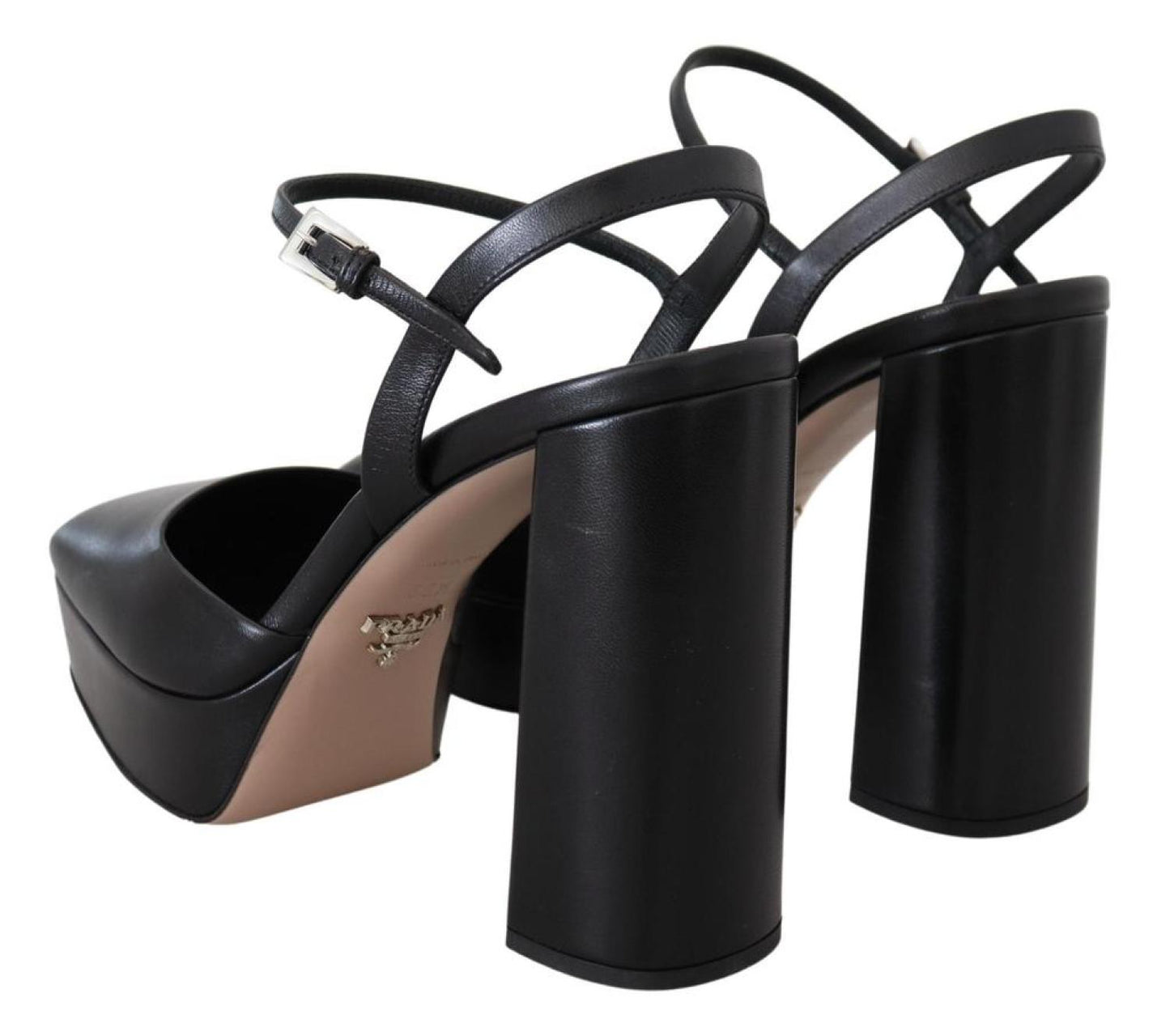 Prada Capretto Patent Sandals Ankle Strap Heels Women's Shoes