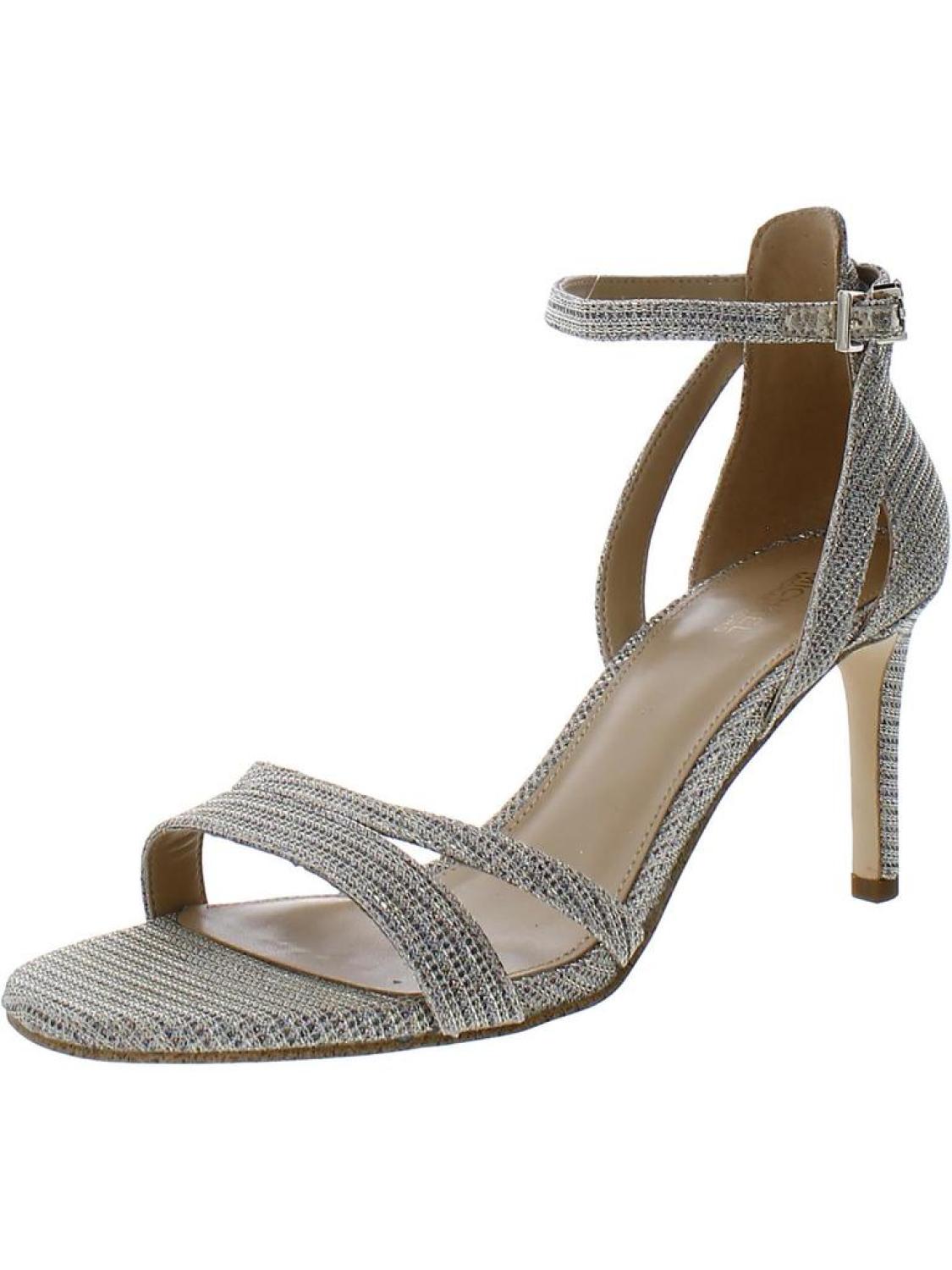 Womens Metallic Ankle Strap Heels