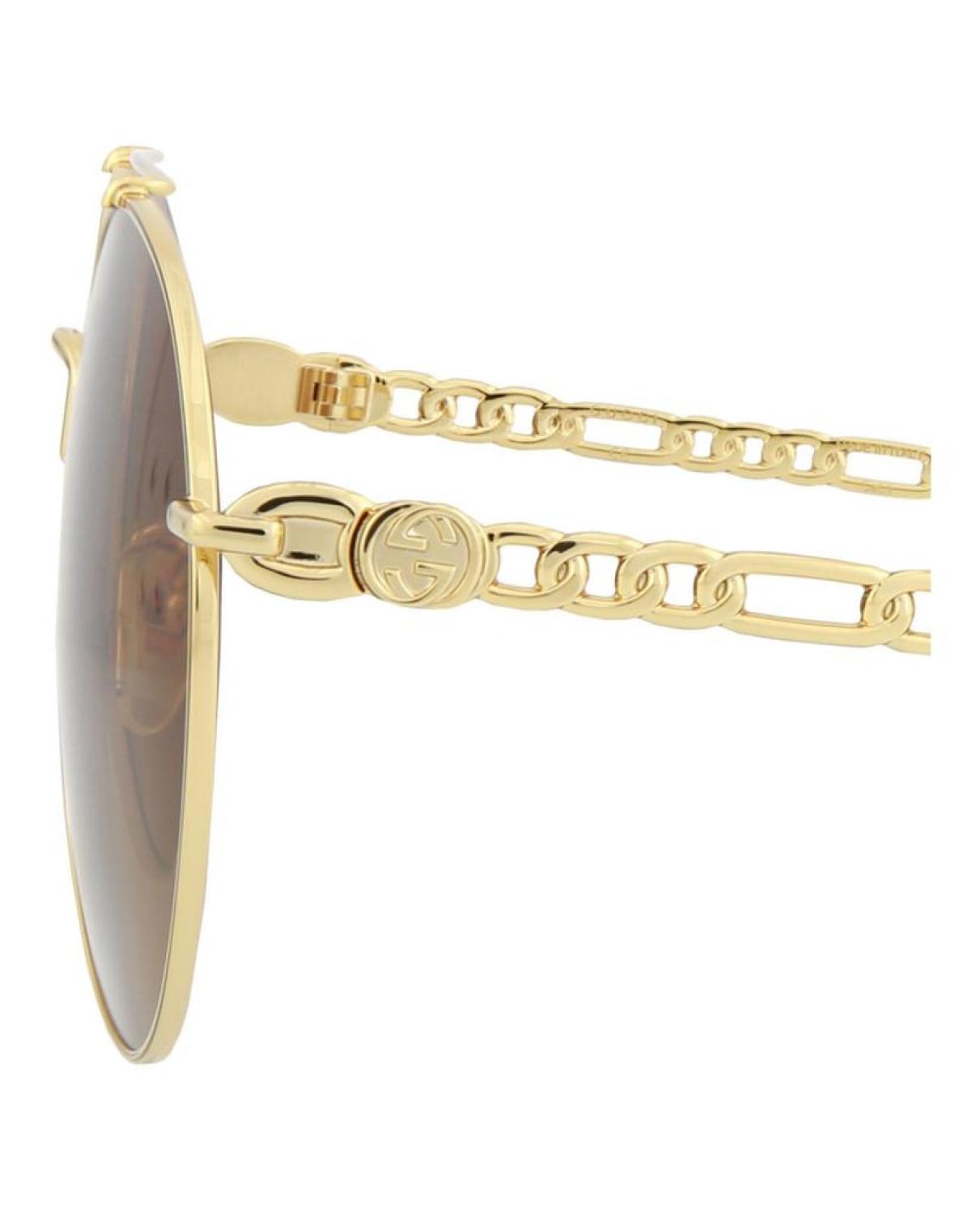 Round/Oval-Frame Metal Sunglasses