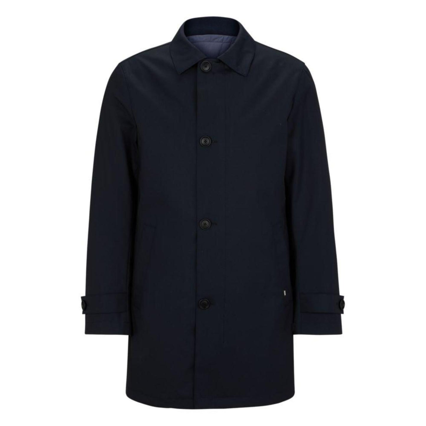 Stretch-wool regular-fit coat with zip-up inner