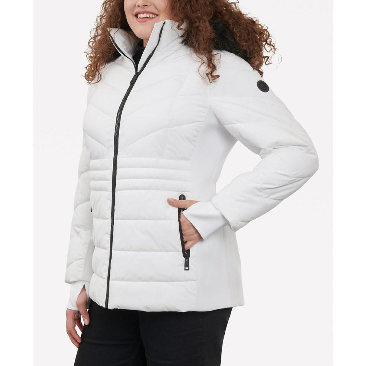 Women's Plus Size Faux-Fur-Trim Hooded Puffer Coat