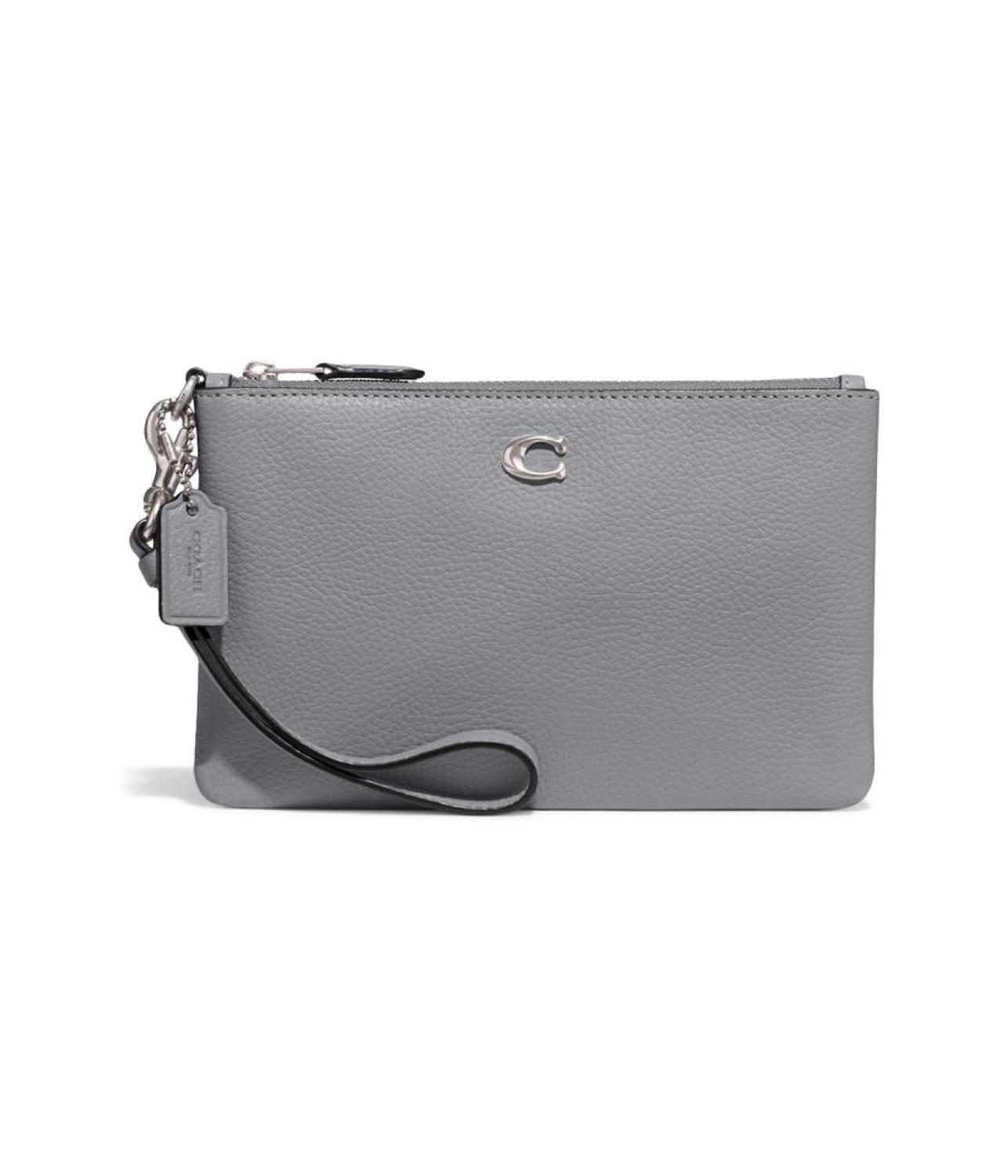 Polished Pebble Leather Small Wristlet