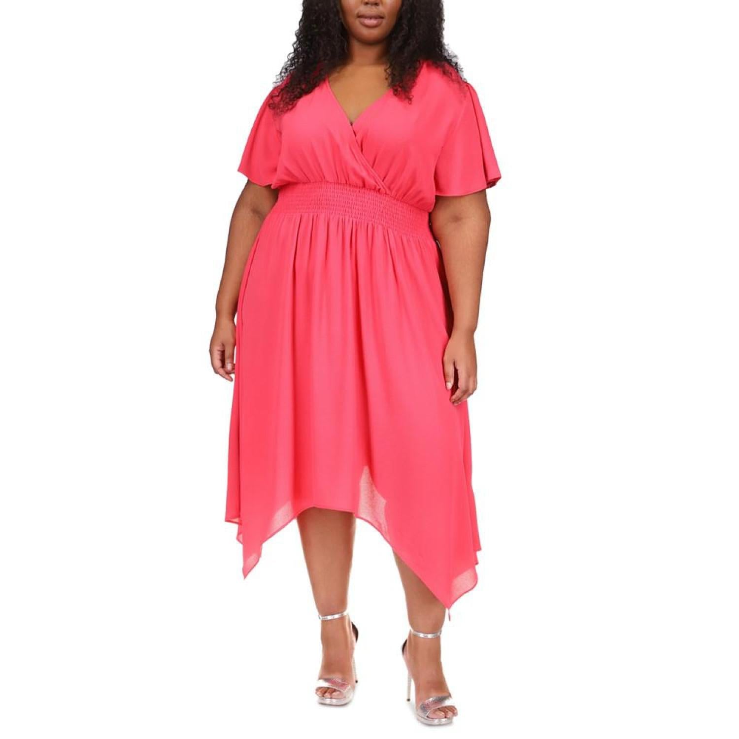 Plus size shop handkerchief hem dress