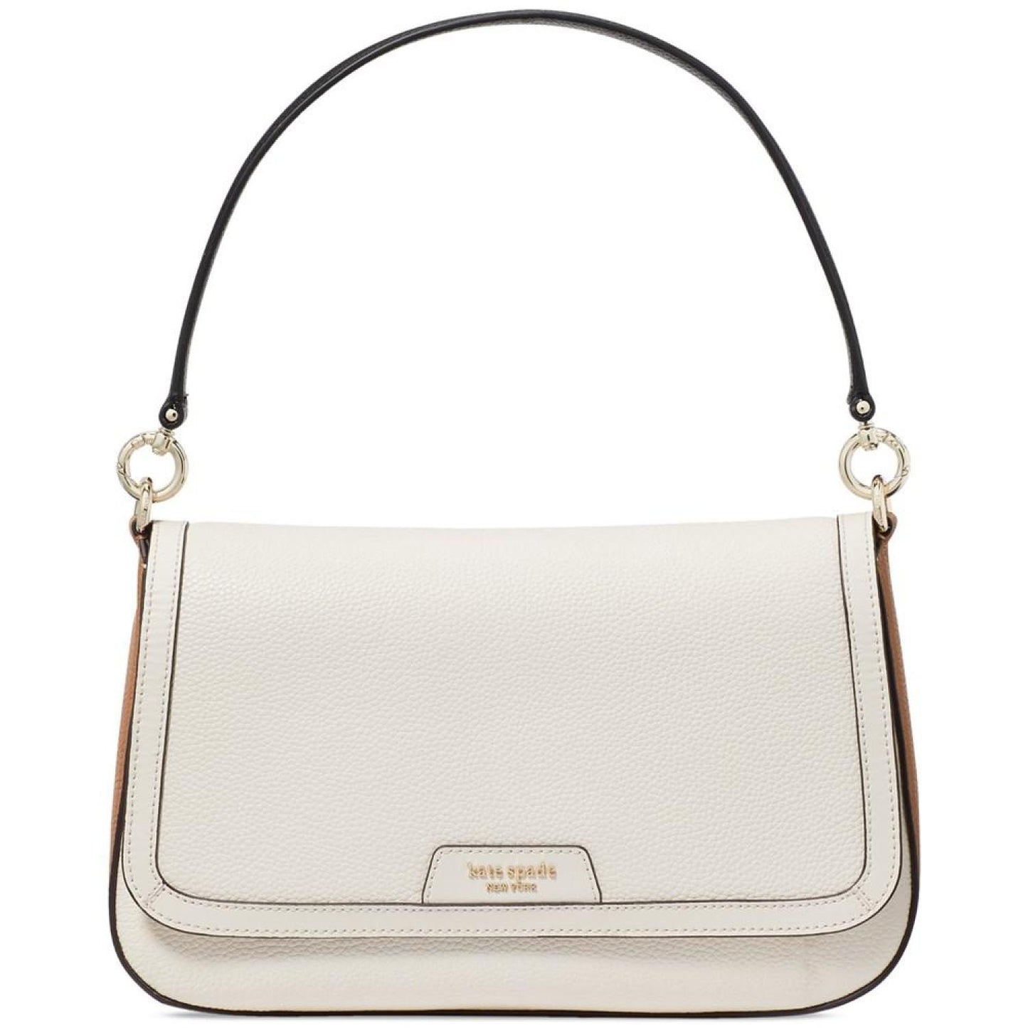 Hudson Colorblocked Pebbled Leather Flap Small Shoulder Bag