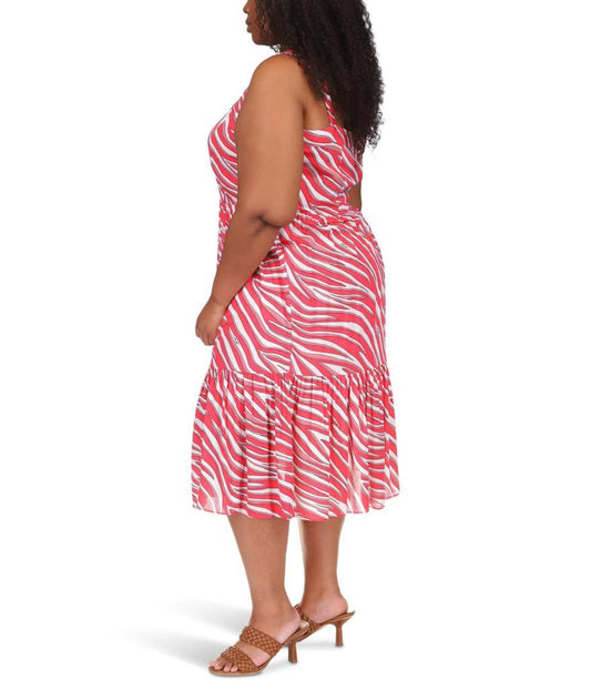 Plus Size Large Soft Zebra Midi Dress