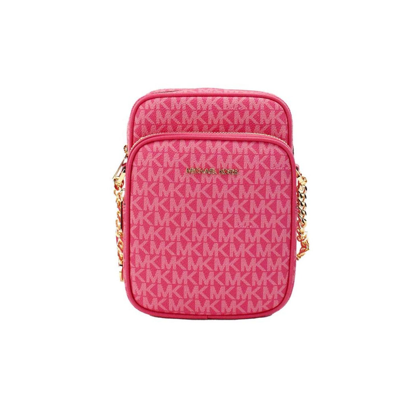 Michael Kors pink PVC F Leather North South Chain Crossbody Women's Bag