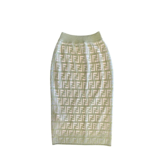 Knit Midi Skirt In Pale Green