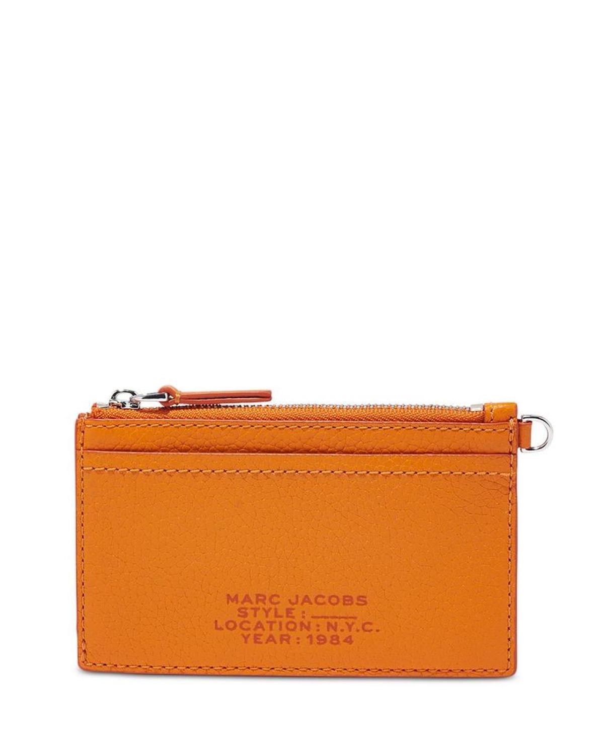 The Leather Top Zip Wristlet