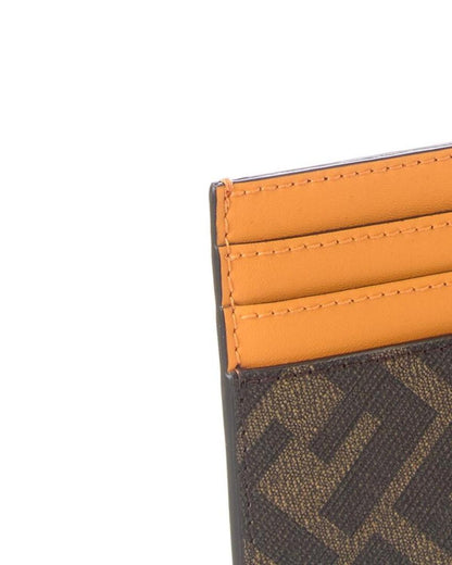 FENDI Diagonal Leather Card Holder