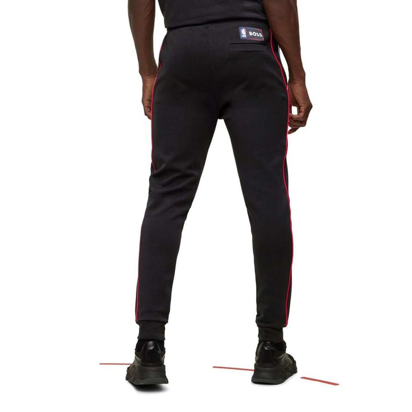 Men's Boss NBA Flock-Print Logo Tracksuit Bottoms