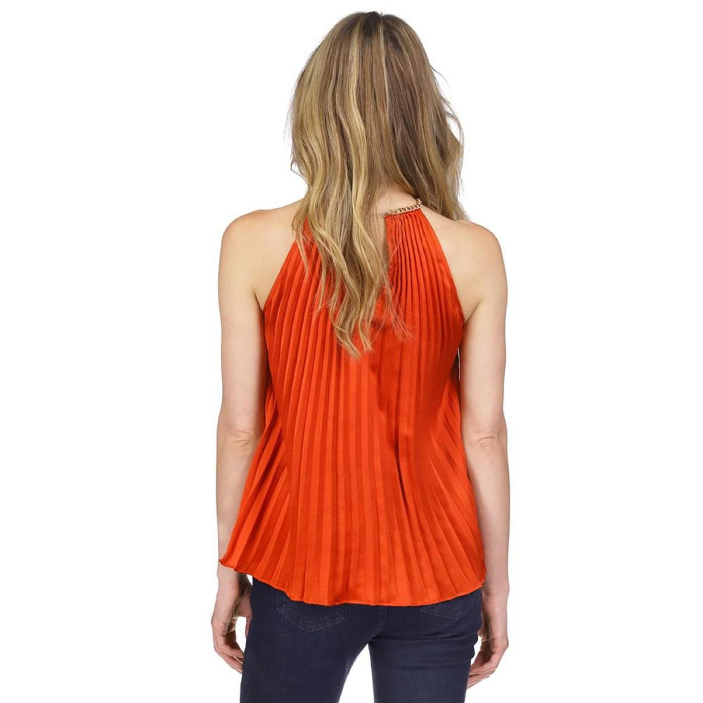 Women's Pleated Chain Sleeveless Top