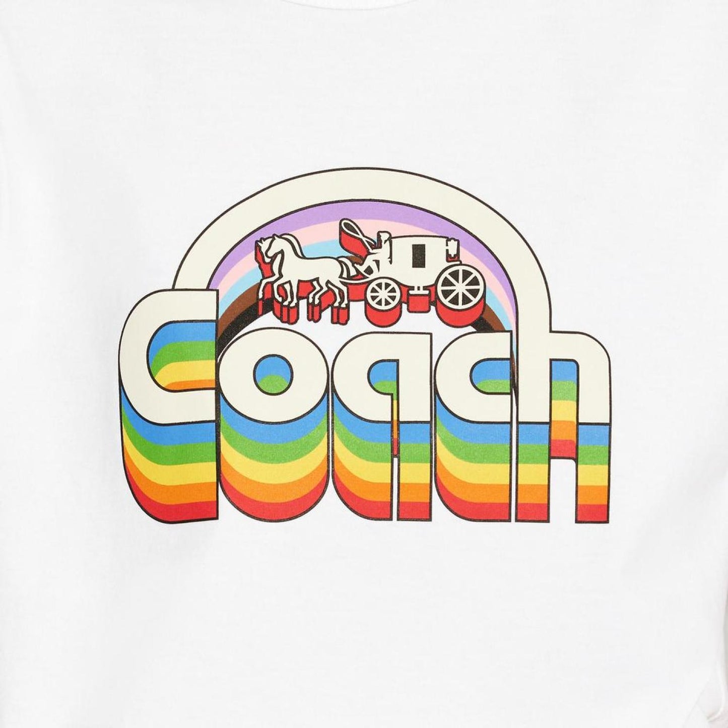 Coach Outlet Rainbow Horse And Carriage T Shirt In Organic Cotton