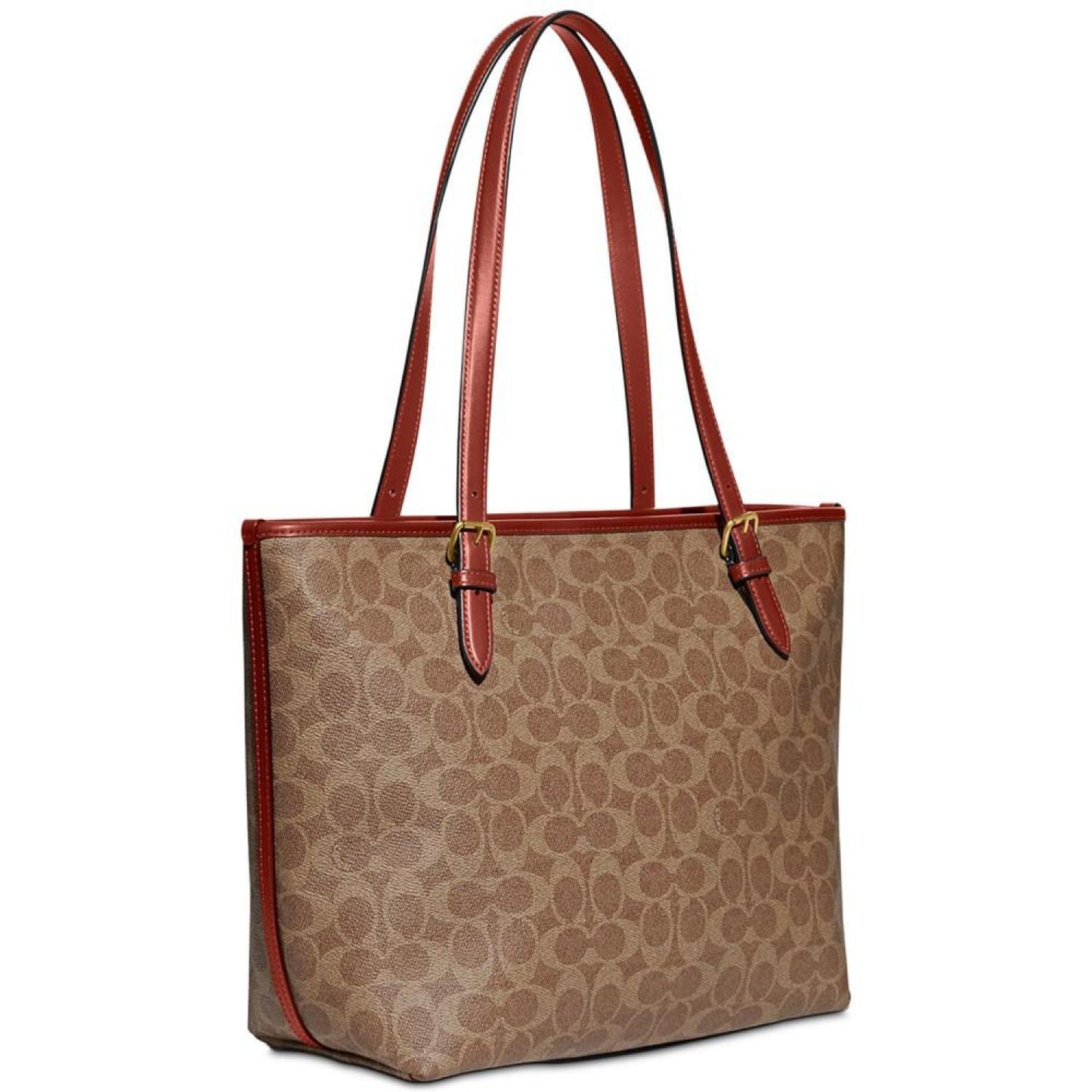 Signature Coated Canvas Taylor Tote with C Dangle Charm