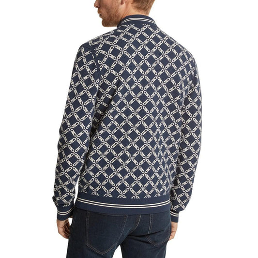 Men's Empire Modern-Fit Intarsia Knit Full-Zip Bomber Cardigan