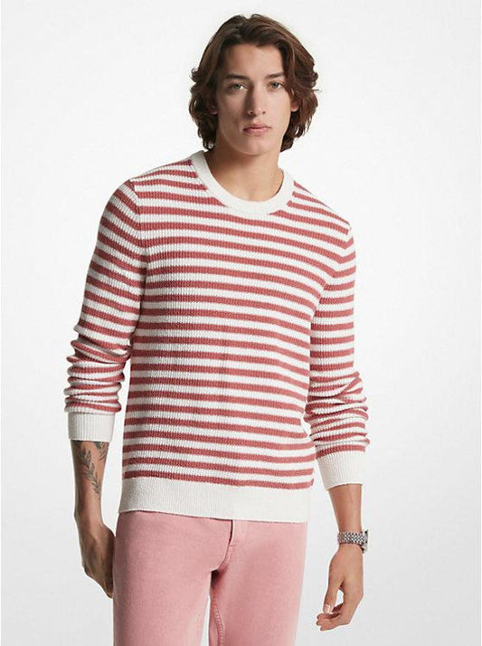 Striped Cotton Blend Sweater