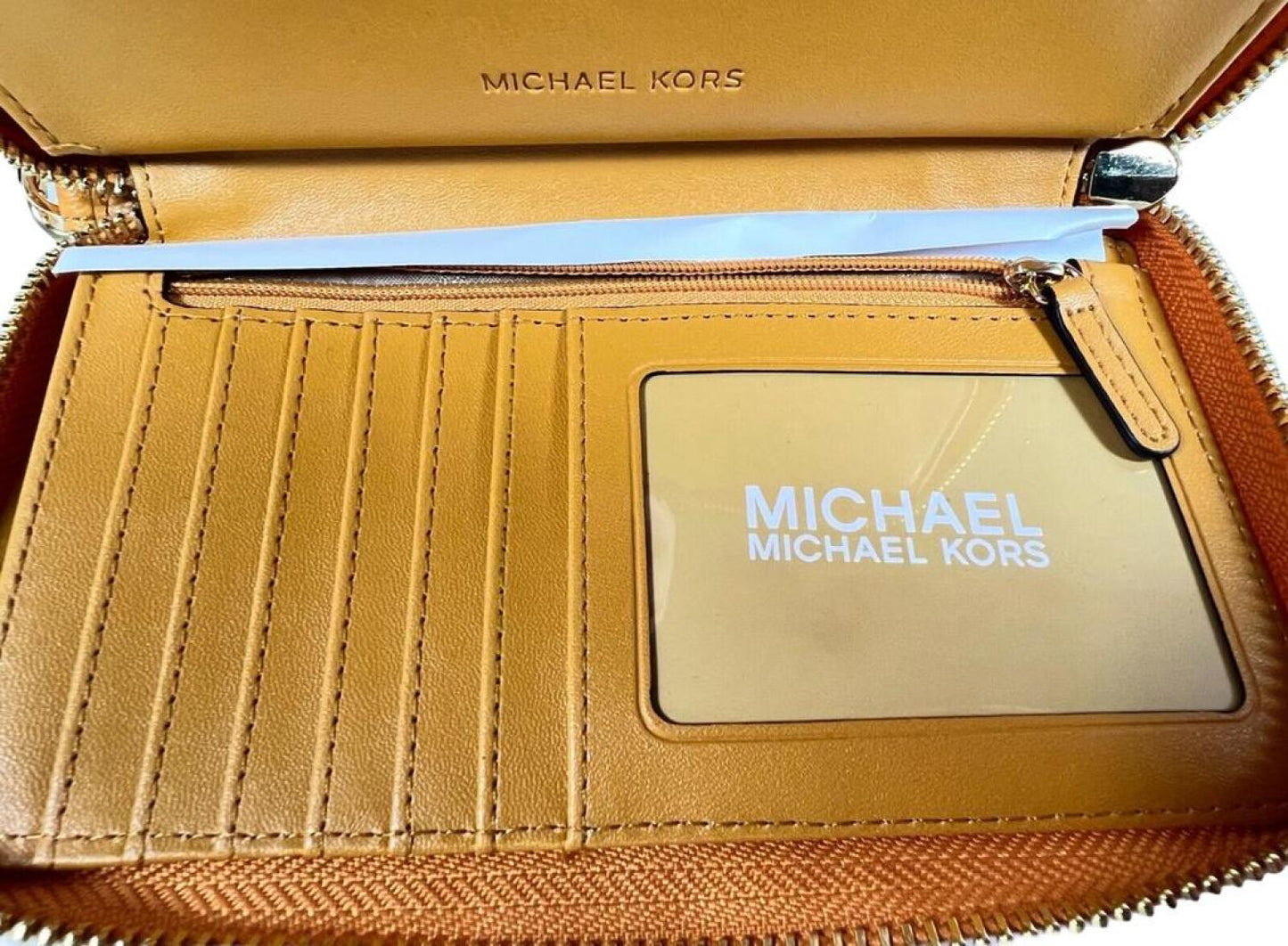 Michael Kors Jet Set Travel Flat Multifunction Phone Case Leather Wristlet Wallet