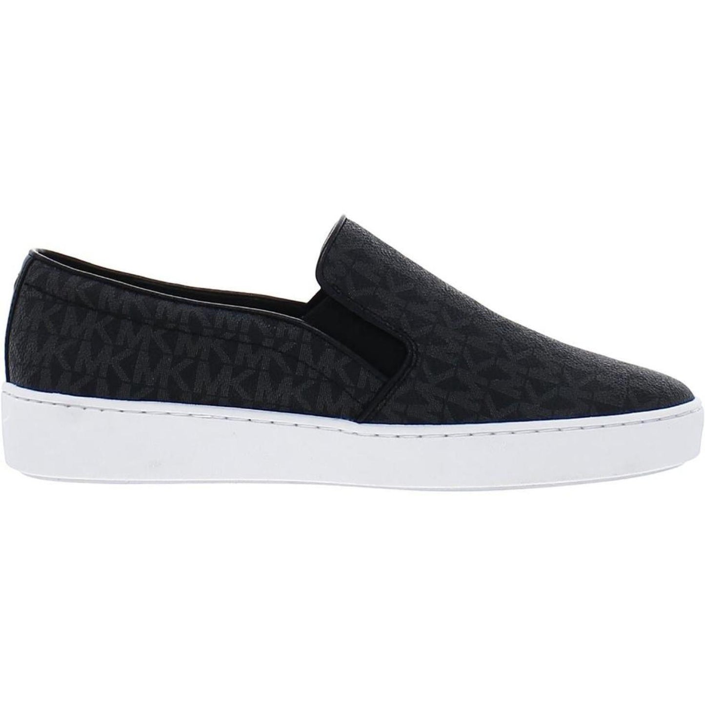 Womens Faux Leather Embossed Slip-On Sneakers