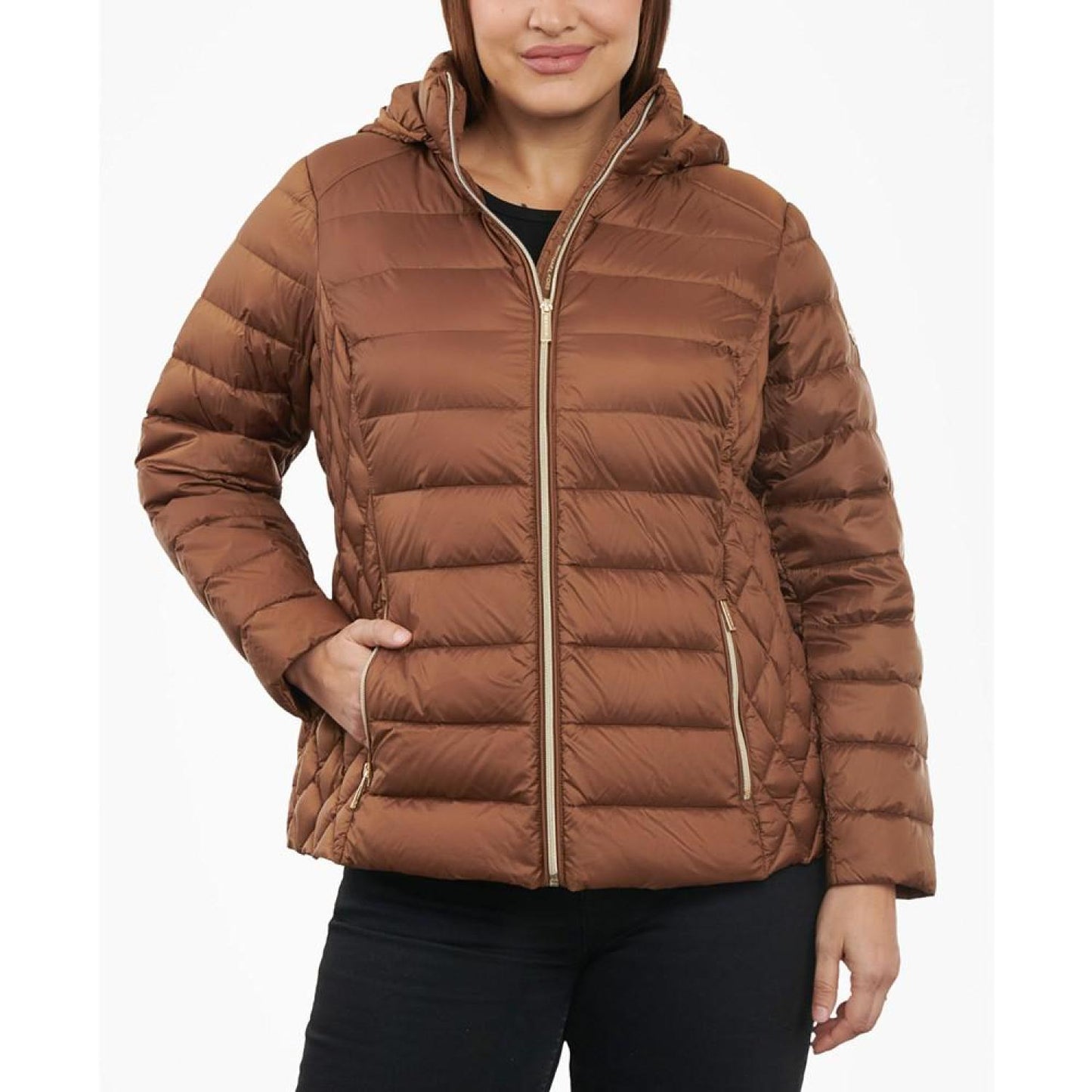 Women's Plus Size Hooded Packable Down Puffer Coat