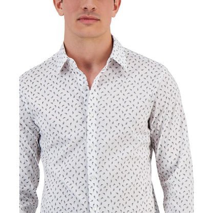 Men's Slim-Fit Micro-Floral Shirt