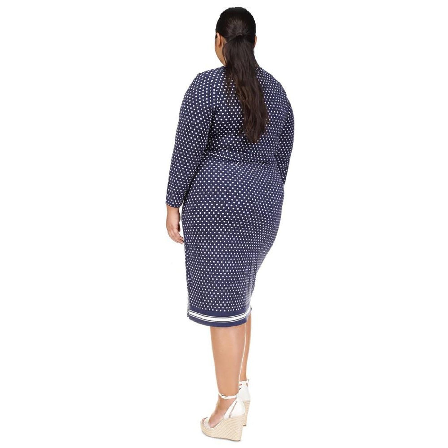 Plus Size Polka-Dot Midi Dress