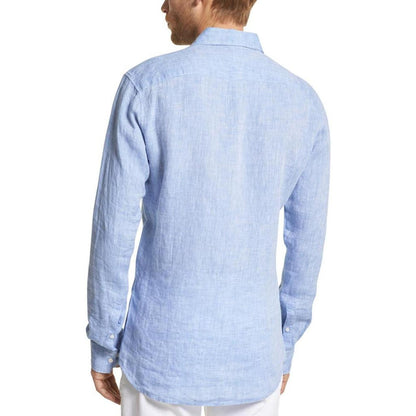 Mens Linen Long Sleeves Button-Down Shirt