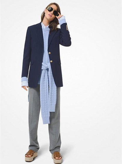 Cable Cashmere Tie-Waist Sweater