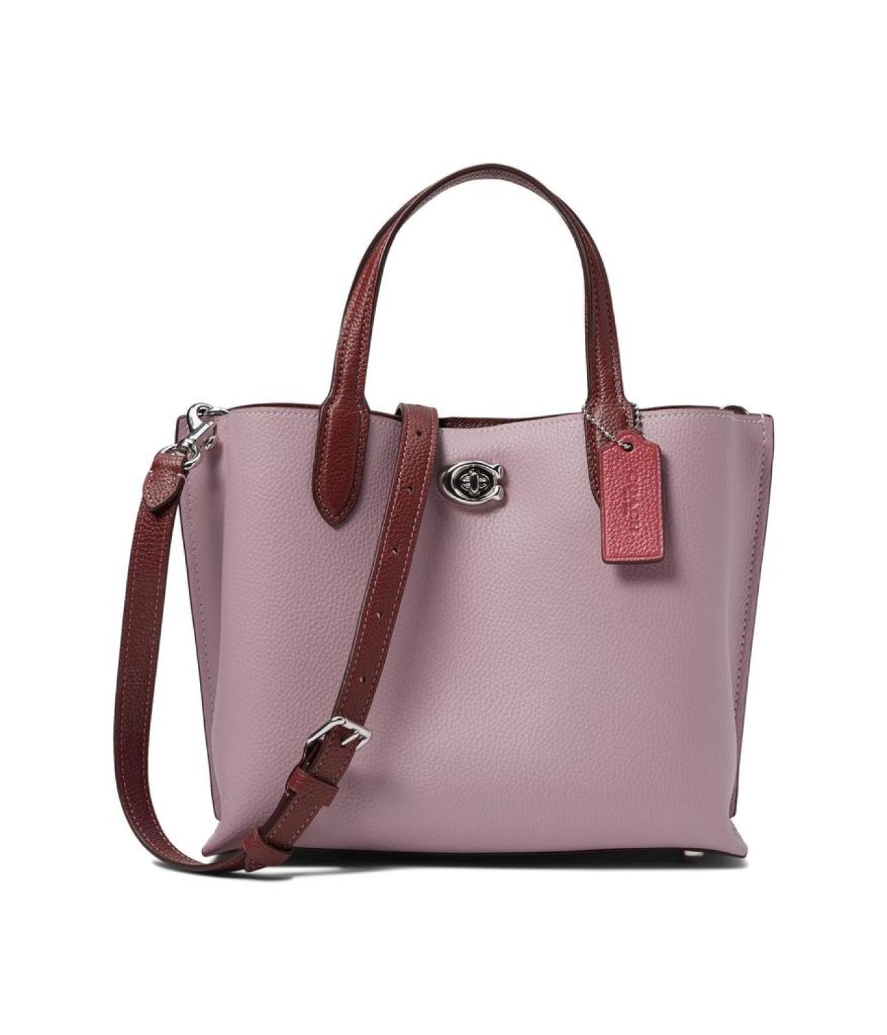 Color-Block Leather Willow Tote 24