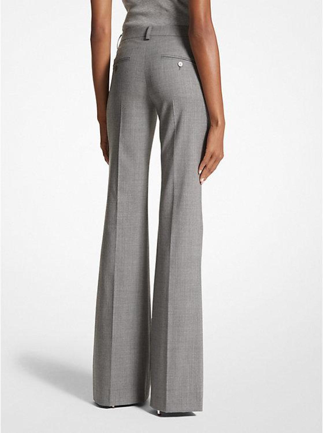 Haylee Stretch Wool Flannel Flared Trousers