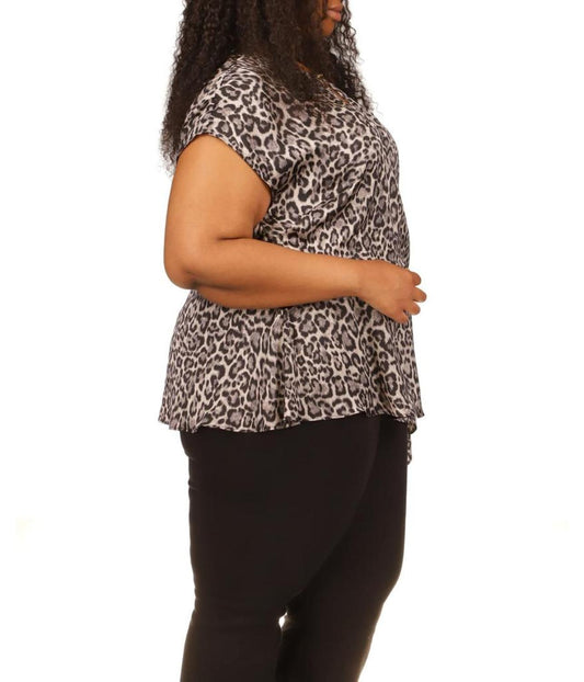 Plus Size Wildcat Asymmetrical Hank Hem Top