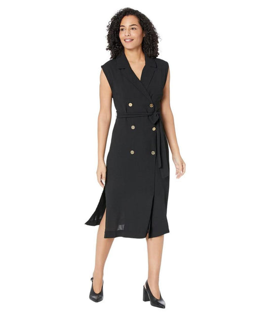 Drapey Crepe Trench Dress