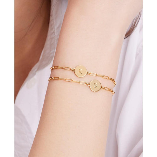 Gold-Tone Initial A Chain Link Bracelet