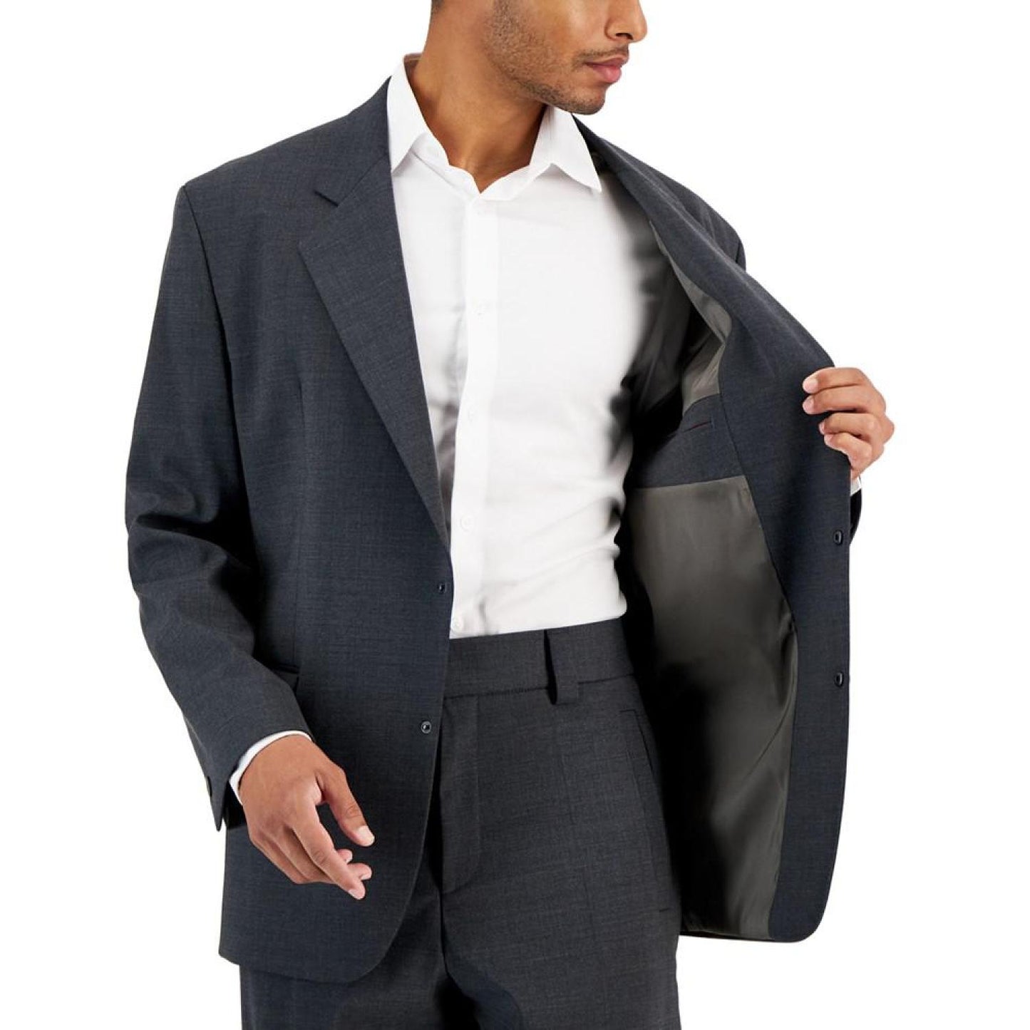 Men's Regular-Fit Dark Grey Suit Jacket