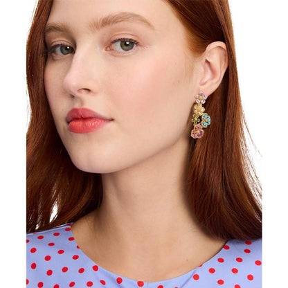 Gold-Tone Fleurette Cluster Drop Earrings