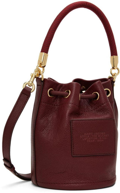 Burgundy 'The Leather Bucket' Bag