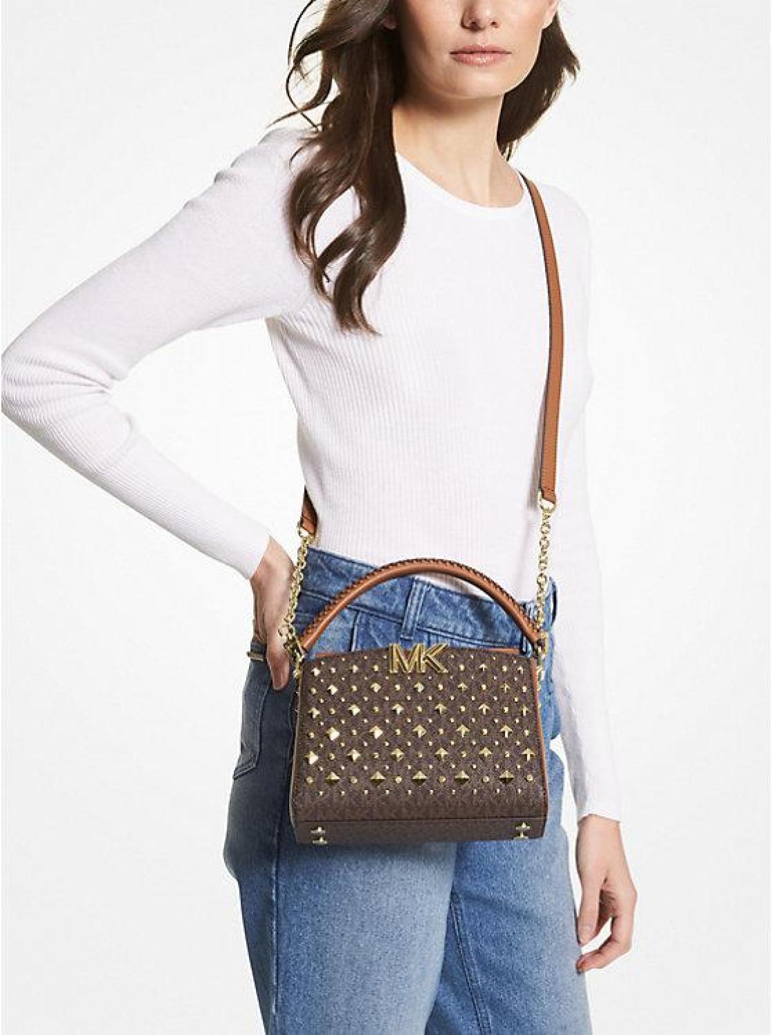 Karlie Small Studded Logo Crossbody Bag