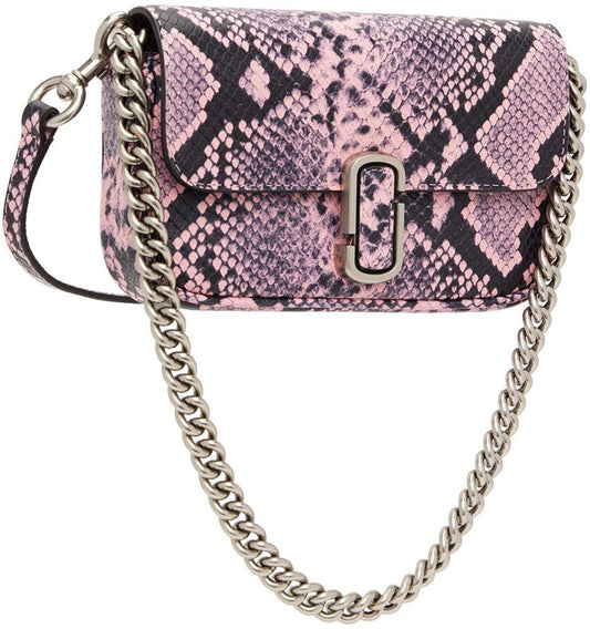 Pink & Black Croc 'The J Marc Mini' Shoulder Bag