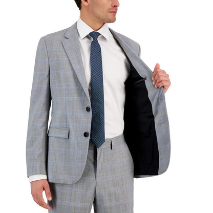 Men's Modern-Fit Plaid Wool Suit Jacket