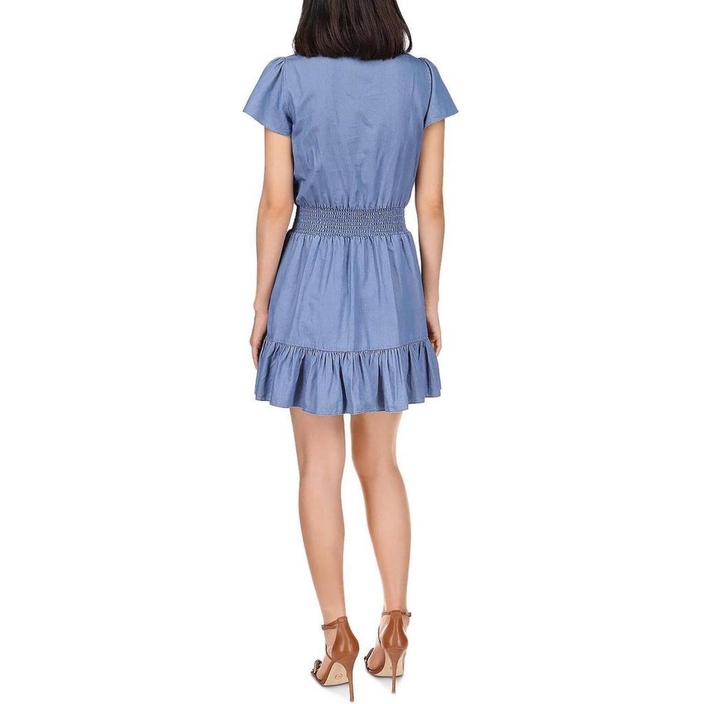 Womens Ruffled Short Mini Dress