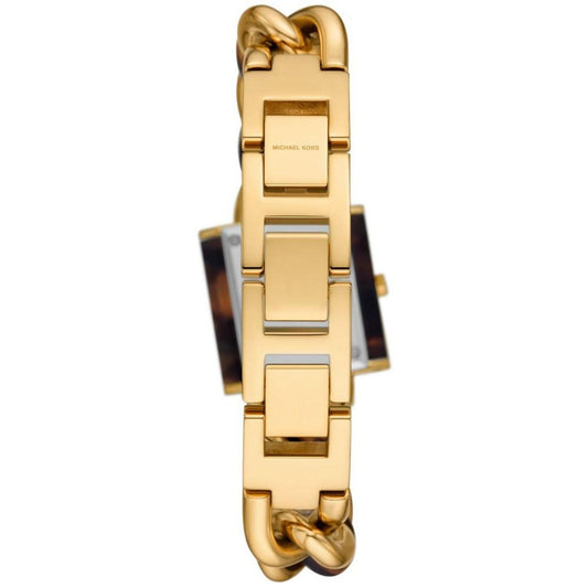 Women's Chain Lock Three-Hand Tortoise and Gold-Tone Stainless Steel Watch 25mm